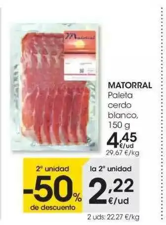 Eroski Matorral Paleta Cerdo Blanco 150g oferta