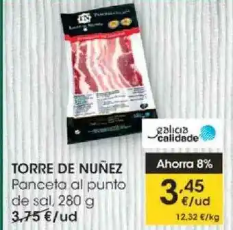 Eroski Torre De Nuñez Panceta Al Punto De Sal 280g oferta