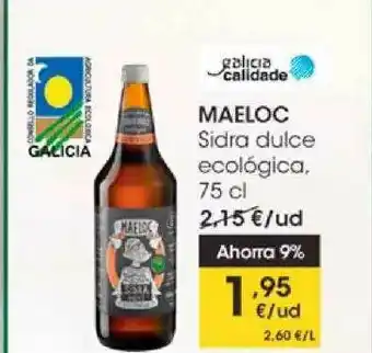 Eroski Maeloc Sidra Dulce Ecológica 75cl oferta