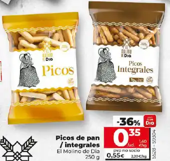 Dia Picos de pan / integrales El Molino de Dia 250g oferta