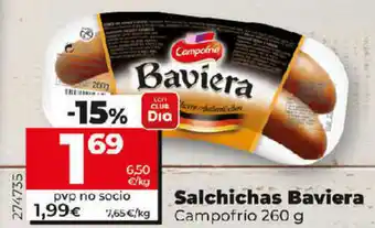 Dia Salchichas Baviera Campofrío 260g oferta