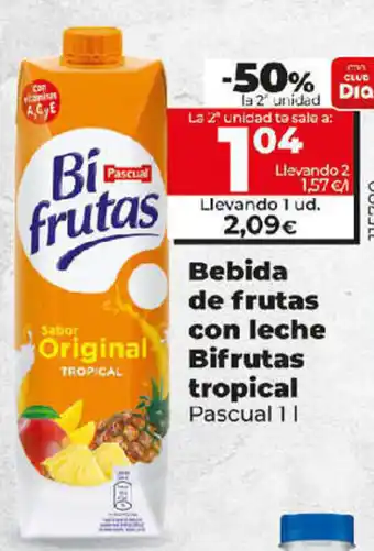 Dia Bebida de frutas con leche Bifrutas tropical Pascual 1 l oferta
