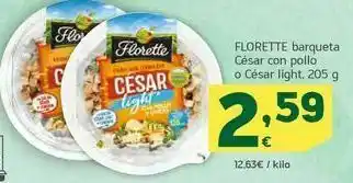 HiperDino Florette barqueta césar con pollo o césar light, 205 g oferta