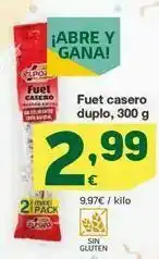 HiperDino Fuet casero duplo, 300 g oferta