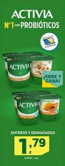 HiperDino Activia nº 1 con probióticos enteros y desnatados oferta