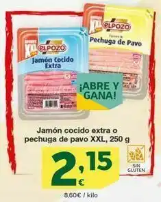 HiperDino Jamón cocido extra o pechuga de pavo xxl, 250 g oferta