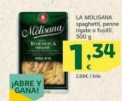 HiperDino La molisana spaghetti, penne rigate o fusilli, 500 g oferta