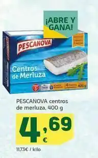 HiperDino Pescanova centros de merluza, 400 g oferta