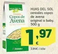 HiperDino Hijas del sol cereales copos de avena original o baby, 500 g oferta