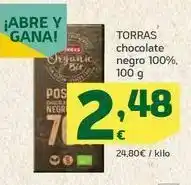 HiperDino Torras chocolate negro 100%, 100 g oferta