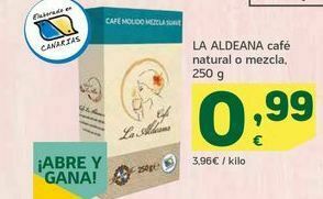 HiperDino La aldeana café natural o mezcla, 250 g oferta