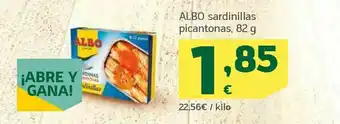 HiperDino Albo sardinillas picantonas, 82 g oferta