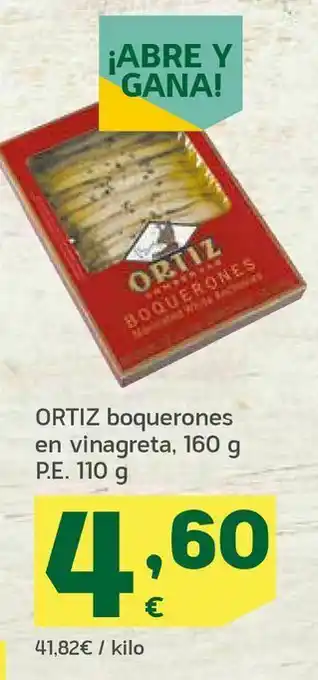 HiperDino Ortiz boquerones en vinagreta, 160 g p.e .110 g oferta