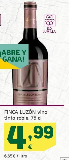 HiperDino Finca luzón vino tinto roble, 75 cl oferta