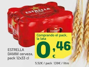 HiperDino Estrella damm cerveza, pack 12x33 cl oferta