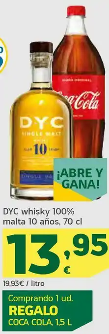 HiperDino Dyc whisky 100% malta 10 años, 70 cl oferta