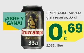 HiperDino Cruzcampo cerveza gran reserva, 33 cl oferta