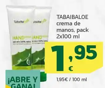 HiperDino Tabaibaloe crema de manos, pack 2x100 ml oferta