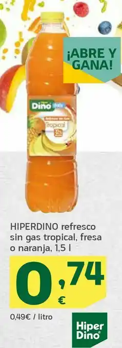 HiperDino Hiperdino refresco sin gas tropical, fresa o naranja, 1,5 l oferta