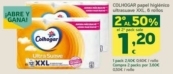 HiperDino Colhogar papel higiénico ultrasuave xxl, 6 rollos oferta