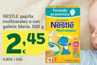 HiperDino Nestle papilla multicerales o con galleta maría, 500 g oferta