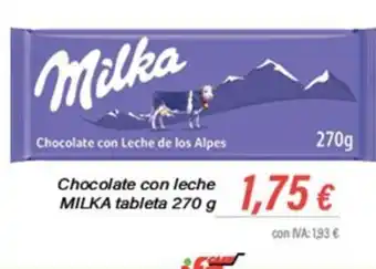 Cash Ifa Chocolate con leche MILKA tableta 270 g oferta