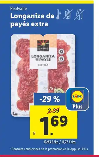 Lidl Longaniza de payés extra oferta