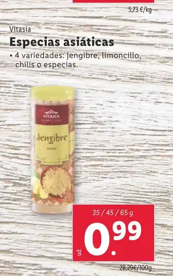 Lidl Vitasia Especias asiáticas oferta