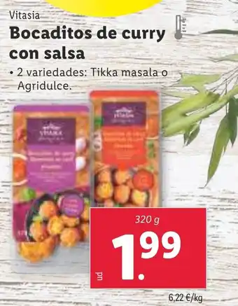 Lidl Vitasia Bocaditos de curry con salsa oferta