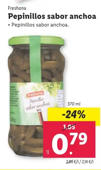 Lidl Freshona Pepinillos sabor anchoa oferta