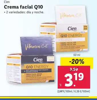 Lidl Crema facial antiarrugas Q10 oferta