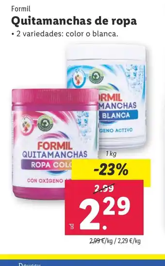 Lidl Formil Quitamanchas de ropa oferta
