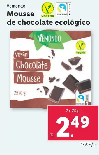Lidl Vemondo Mousse de chocolate ecológico oferta