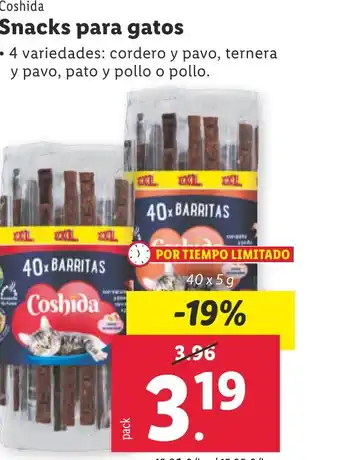 Lidl Coshida Snacks para gatos oferta