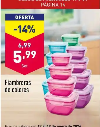 ALDI Fiambreras de colores oferta