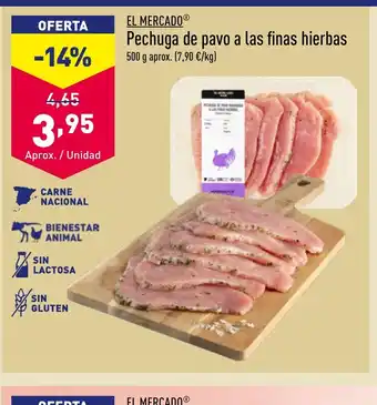 ALDI EL MERCADOⓇ Pechuga de pavo a las finas hierbas oferta