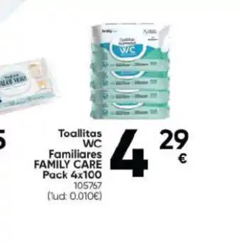 Family Cash Toallitas WC Familiares FAMILY CARE Pack 4x100 oferta