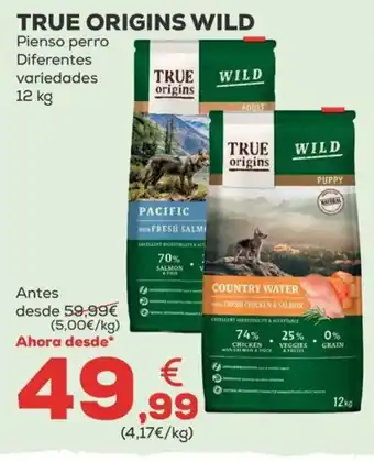 Kiwoko TRUE ORIGINS WILD Pienso perro Diferentes variedades 12 kg oferta