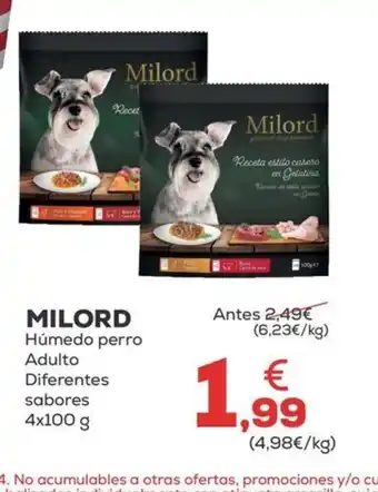 Kiwoko MILORD Húmedo perro Adulto Diferentes sabores 4x100 g oferta