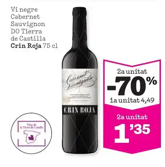 Sorli Vi negre Cabernet Sauvignon DO Tierra de Castilla Crin Roja 75 cl oferta