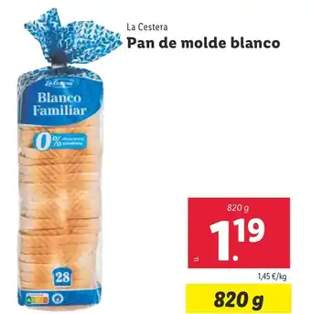 Lidl Pan de molde blanco oferta