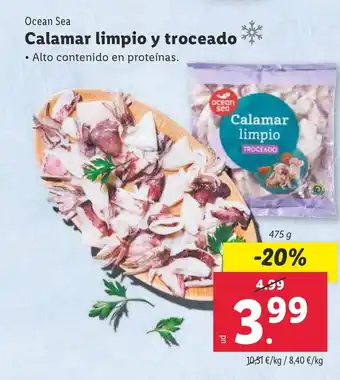 Lidl Calamar limpio y troceado oferta