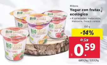 Lidl Yogur con frutas ecológico oferta