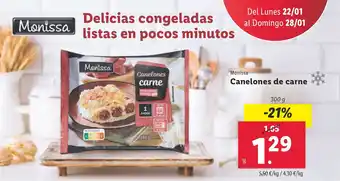 Lidl Canelones de carne oferta