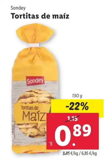 Lidl Sondey Tortitas de maíz oferta
