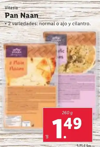 Lidl Vitasia Pan Naan oferta