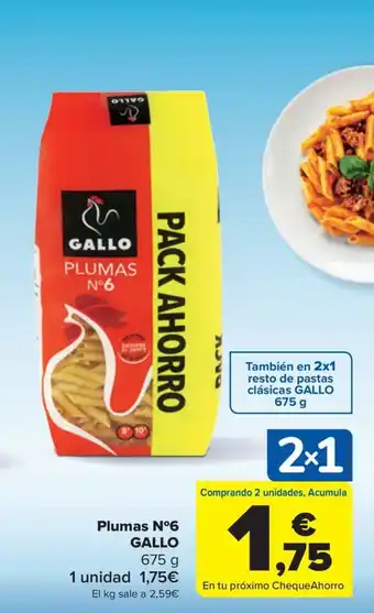 Carrefour Plumas N°6 GALLO oferta