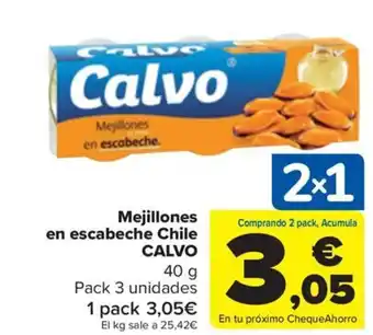 Carrefour Mejillones en escabeche Chile CALVO oferta