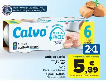 Carrefour Atún en aceite de girasol CALVO 52 g oferta