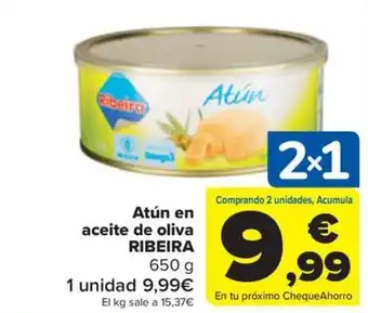 Carrefour Atún en aceite de oliva RIBEIRA oferta